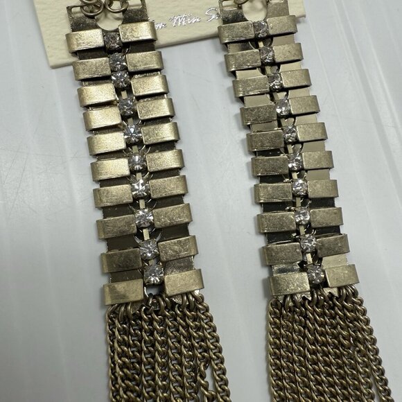 Mia Women's Gold Chain Classic Clear Rhinestones Elegant Collective Earrings NWT - Picture 4 of 6